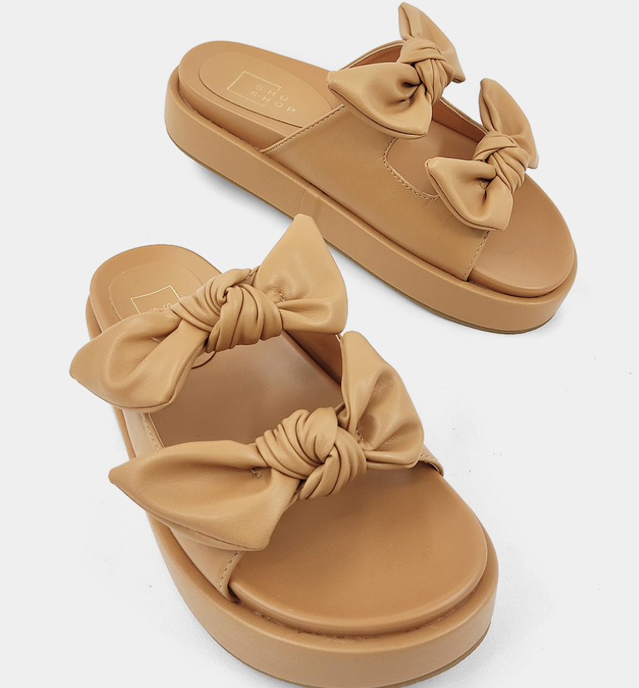 Kiki- Gold Double Bow Sandal 9